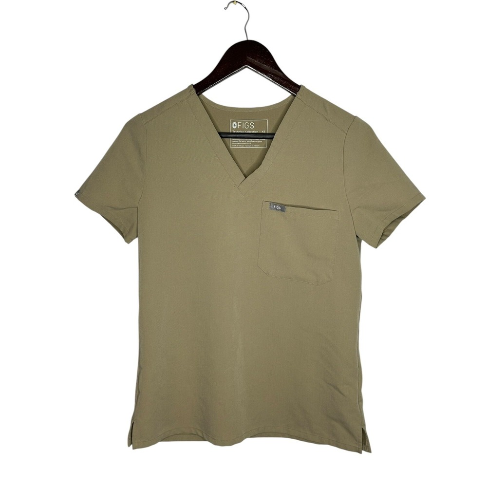 Figs Catarina Scrub Top Womens XS Technical Collection Beige/tan Medical